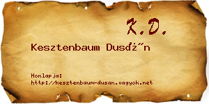 Kesztenbaum Dusán névjegykártya